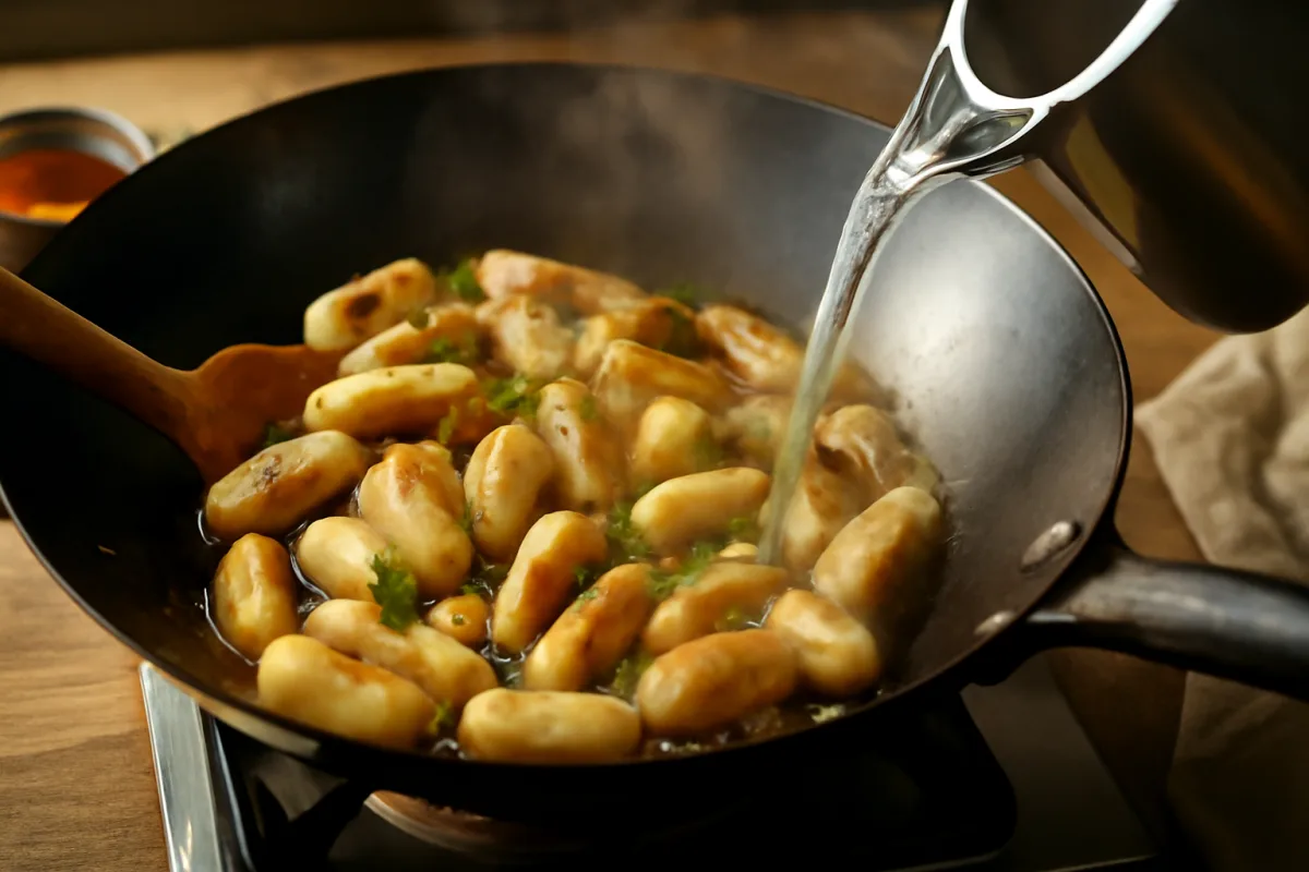 Gnocchi cinesi saltati nel wok: il trucco dell'acqua calda per una consistenza sorprendente