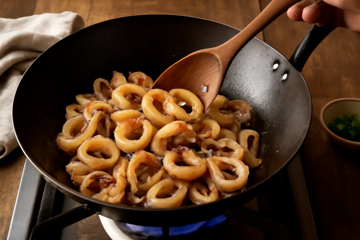 Calamari saltati nel wok: come ottenere una consistenza tenera senza lessarli