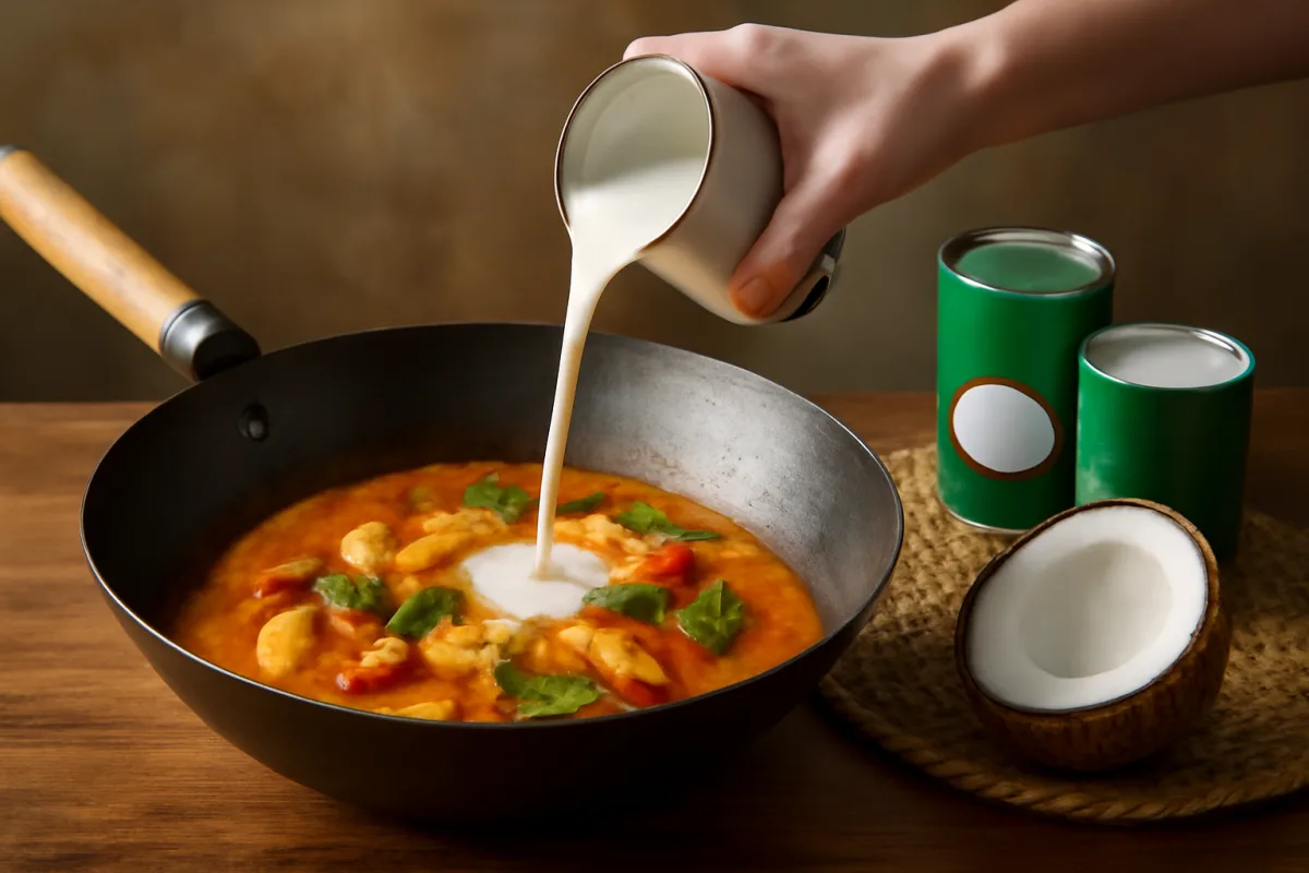 Curry thailandese nel wok: quale latte di cocco usare per un risultato cremoso?